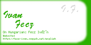 ivan fecz business card